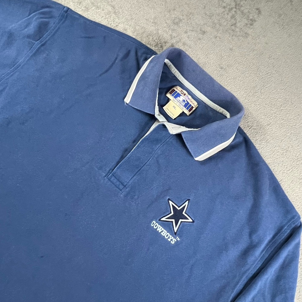 Vintage Dallas Cowboys Shirt Mens XL Blue Starter 90s NFL Polo Logo Sport